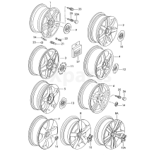 Ковпак колесатитановий/червоний торнадо VAG 6L0601149ESGK