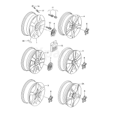Ковпак колесатитановий/червоний торнадо VAG 1P0601149SGK