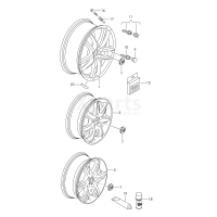 Ковпак колесасрібний/червоний VAG 1P0601165UFT