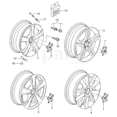 Ковпак колесасрібний/червоний VAG 6L0601149EUFV