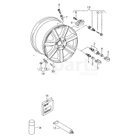 Колісний болт, секретка,з перехідникомЗапрограмований ключ VAG 4L0698139B822
