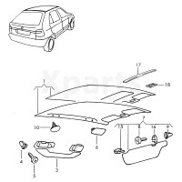 Кронштейн сонцезащ. козиркасеро-синій VAG 6U0867191H50