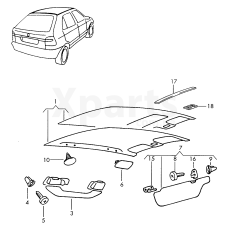 Кронштейн сонцезащ. козиркасеро-синій VAG 6U0867191H50