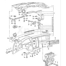 Рамка для дефлекторів серед., клавіші, магнітола та управління опаленням та вентиляцією VAG 8A1857007C