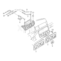 Накладка для регулятора свіжого та теплого повітря чорний satin/зелений VAG 6N0820075AGAD