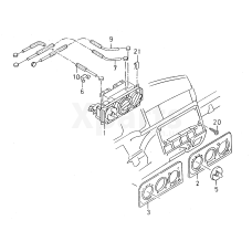 Накладка для регулятора свіжого та теплого повітря чорний satin/зелений VAG 6N0820075AGAD