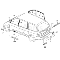 Декоративна плівка для рамидверного вікна чорний satinschwarz VAG 7M0854356C01C