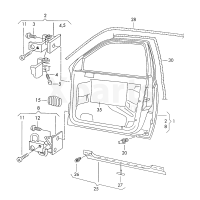 Ущільнювач дверей чорний satinschwarz/onyx VAG 1U4867365ELUJ