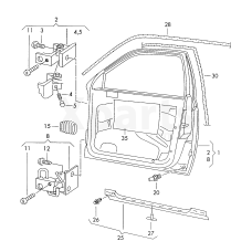 Ущільнювач дверей чорний satinschwarz/onyx VAG 1U4867365ELUJ