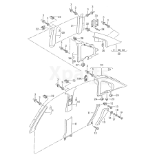 Облицювання стійки Bчорний satinschwarz VAG 3B0867298DB41