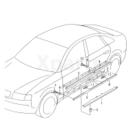 Накладка для дверей алюміній-матовий VAG 4Z7853969D1K5