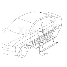 Накладка для дверей алюміній-матовий VAG 4Z7853969D1K5