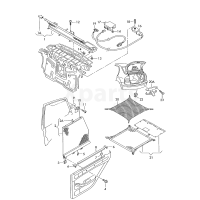 Сонцезахисна шторкозаднего склочорний satinschwarz/чорний VAG 4B5861329EXU