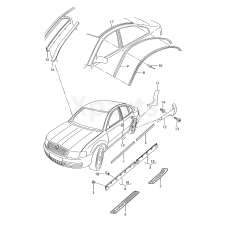 Захисний молдинг дверьчорний satinschwarz VAG 3U0853515BB41