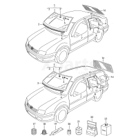 Стекло двери (неподвижное) VAG 1J5845215D