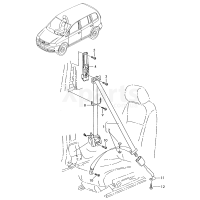 Замок ременя безпеки здавачемsatinschwarz/вогненно-червоний VAG 5P0857755HQVZ