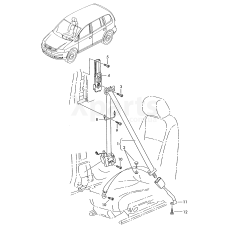 Замок ремня безопасности сдатчикомsatinschwarz/огненно-красный VAG 5P0857755HQVZ