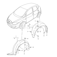 Пластик локера колісної арки VAG 5P0810969A