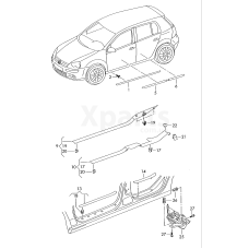 Захисний молдинг боковини чорний satinschwarz VAG 1K38535359B9