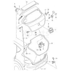 Замок дверцы с микровыклю-чателемчёрный satinschwarz VAG 5P5827505B9B9