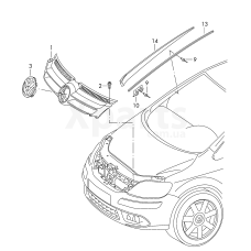 Решітка радіатора ґрунтована VAG 5M0853651AGRU