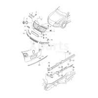 Решітка радіатора чорний satinschwarz VAG 3C08536669B9