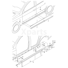 Захисний молдинг дверіхром VAG 3C0853515C2ZZ