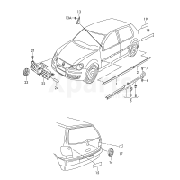 Захисний молдинг дверічорний satinschwarz VAG 6Q48535169B9