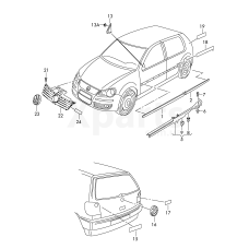 Захисний молдинг дверічорний satinschwarz VAG 6Q48535169B9