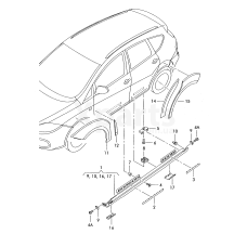 Захисний молдинг дверігрунтована VAG 5P8853077GRU