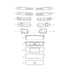 Решітка, повітронаправляюча чорна satinschwarz VAG 4F0807681N01C