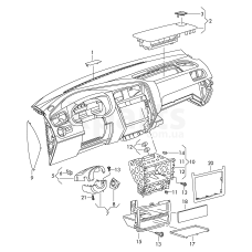 Накладка для кермової колонки титаново-чорний VAG 6RU85856082V