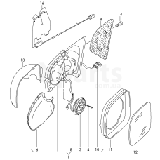 Корпус зеркала.грунтованная VAG 2H0857527CGRU