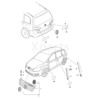 Емблема VW хромований/чорний VAG 7P6853601AULM