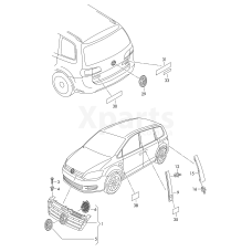 Емблема VW хромований/чорний VAG 7P6853601AULM