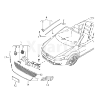 Решітка радіаторахромована/червона/чорна VAG 5K0853651AKATK