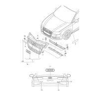 Решітка радіатора чорний-блискучий VAG 8K0853651ADT94