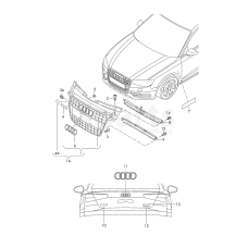 Решітка радіатора чорний-блискучий VAG 8K0853651ADT94