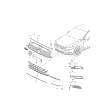 Емблема VWчорний/chromglanz VAG 3G0853601BDPJ