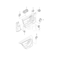 Вимикач дзеркал з електроприводом та обігрівом. чорний/білий VAG 5C7959565JREH