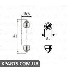 C10W Лампочка Signeda C10W.24V(H) (аналог для )