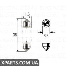 C5W ЛАМПОЧКА Signeda C5W.24V(H) (аналог для )