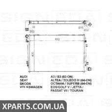 РАДИАТОР Signeda RA65291Q (аналог для 1K0121251AL)