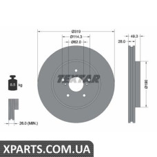 Томрозной диск Textar 92171503