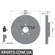 Томрозной диск Textar 92166003