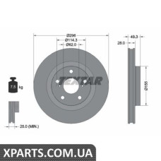 Томрозной диск Textar 92168803