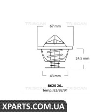 Термостат з прокладкою DB Vario 405-609D TRISCAN 86202682