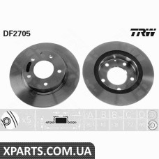 Диск тормозной MAZDA 626 задн. TRW DF2705