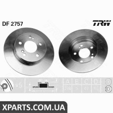 Диск тормозной MB E-CLASS 1993 задн. TRW DF2757