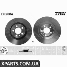 Диск гальмівний AUDI A3 LEON TOLEDO SKODA VW вент. TRW DF2804
